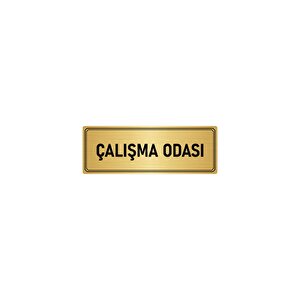 Metal Yönlendirme Levhası, Departman Kapı İsimliği Çalışma Odası 10x20 Cm Altın Renk