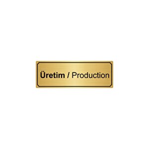 Üreti̇m Yönlendi̇rme Levhasi 7cmx20cm Altin Renk Metal