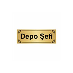 Depo Şefi 7x20cm Altın Renk Metal Yönlendirme Levhası