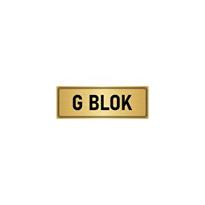 Metal Yönlendirme Levhası, Departman Kapı İsimliği G Blok 5x20 Cm Gümüş Renk