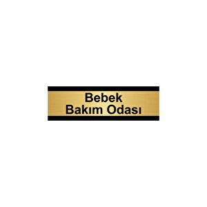 Bebek Bakım Odası 5x20cm Altın Renk Metal Yönlendirme Levhası