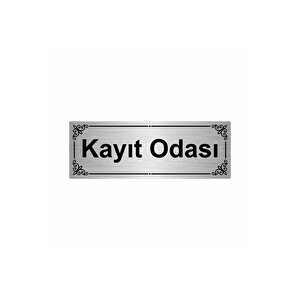 Kayıt Odası 7x20cm Gümüş Renk Metal Yönlendirme Levhası