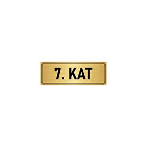 Metal Yönlendirme Levhası, Departman Kapı İsimliği 7. Kat 10x20 Cm Altın Renk