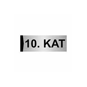 10.kat 7x20cm Gümüş Renk Metal Yönlendirme Levhası