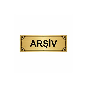 Arşi̇v 7x20cm Altın Renk Metal Yönlendirme Levhası