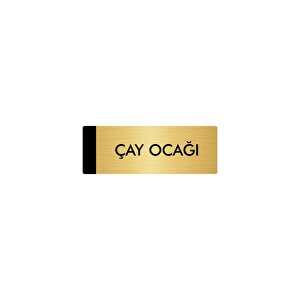 Metal Yönlendirme Levhası, Departman Kapı Isimliği Çay Ocağı 7x20 Cm Altın Renk