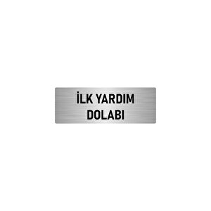 Metal Yönlendirme Levhası, Departman Kapı İsimliği İlk Yardım Dolabı 5x20 Cm Gümüş Renk