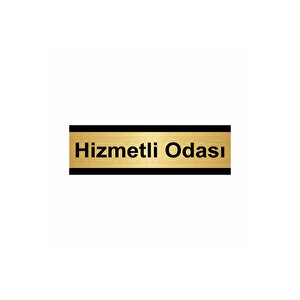 Hizmetli Odası 7x20cm Altın Renk Metal Yönlendirme Levhası