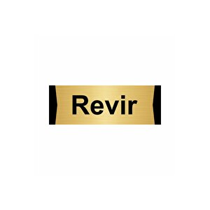 Revir 5x20cm Altın Renk Metal Yönlendirme Levhası
