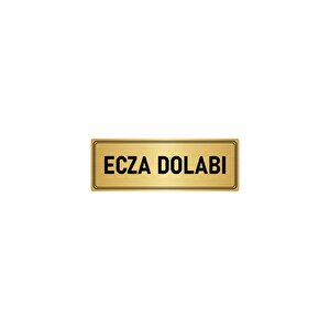 Metal Yönlendirme Levhası, Departman Kapı İsimliği Ecza Dolabı 10x20 Cm Altın Renk