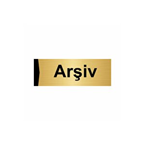 Arşiv 10x20cm Altın Renk Metal Yönlendirme Levhası