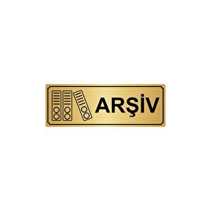 Arşi̇v Yönlendi̇rme Levhasi 7cmx20cm Altin Renk Metal