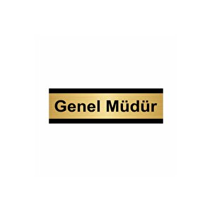 Genel Müdür 7x20cm Altın Renk Metal Yönlendirme Levhası