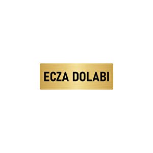 Metal Yönlendirme Levhası, Departman Kapı İsimliği Ecza Dolabı 7x20 Cm Altın Renk