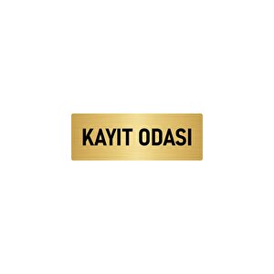 Metal Yönlendirme Levhası, Departman Kapı İsimliği Kayıt Odası 7x20 Cm Altın Renk