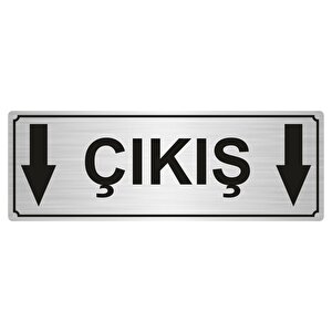 Çikiş Yönlendi̇rme Levhasi 10cmx20cm Gümüş Renk Metal