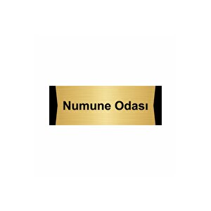 Numune Odası 5x20cm Altın Renk Metal Yönlendirme Levhası