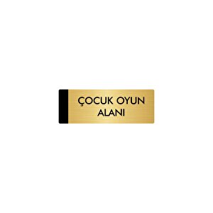 Metal Yönlendirme Levhası, Departman Kapı Isimliği Çocuk Oyun Alanı 10x20 Cm Altın Renk