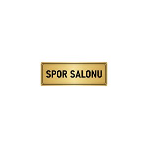 Metal Yönlendirme Levhası, Departman Kapı İsimliği Spor Salonu 10x20 Cm Altın Renk