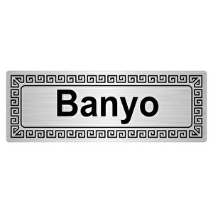 Banyo 7cmx20cm Metal Yönlendi̇rme Levhasi Gümüş Renk Metal