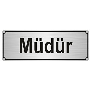 Müdür Yönlendi̇rme Levhasi 5cmx20cm Gümüş Renk Metal