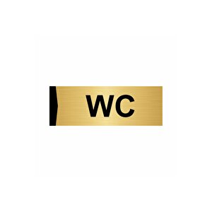 Wc 5x20cm Altın Renk Metal Yönlendirme Levhası