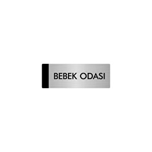 Metal Yönlendirme Levhası, Departman Kapı Isimliği Bebek Odası 5x20 Cm Gümüş Renk