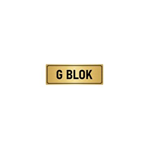 Metal Yönlendirme Levhası, Departman Kapı İsimliği G Blok 5x20 Cm Altın Renk