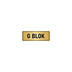 Metal Yönlendirme Levhası, Departman Kapı İsimliği G Blok 5x20 Cm Altın Renk