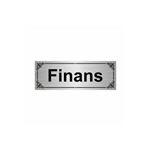 Finans 7x20cm Gümüş Renk Metal Yönlendirme Levhası