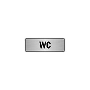 Metal Yönlendirme Levhası, Departman Kapı İsimliği Wc 7x20 Cm Gümüş Renk