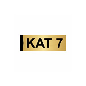 Kat 7  5x20cm Altın Renk Metal Yönlendirme Levhası