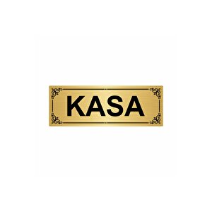 Kasa 7x20cm Altın Renk Metal Yönlendirme Levhası