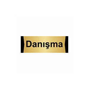 Danışma 5x20cm Altın Renk Metal Yönlendirme Levhası