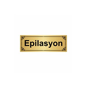 Epilasyon 7x20cm Altın Renk Metal Yönlendirme Levhası