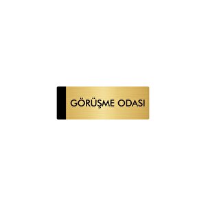 Metal Yönlendirme Levhası, Departman Kapı Isimliği Görüşme Odası 5x20 Cm Altın Renk