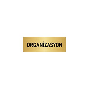 Metal Yönlendirme Levhası, Departman Kapı İsimliği Organizasyon 5x20 Cm Altın Renk