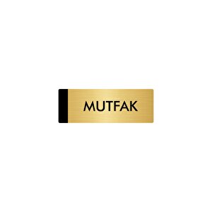 Metal Yönlendirme Levhası, Departman Kapı Isimliği Mutfak 5x20 Cm Altın Renk