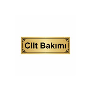 Cilt Bakımı 7x20cm Altın Renk Metal Yönlendirme Levhası