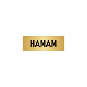 Metal Yönlendirme Levhası, Departman Kapı İsimliği Hamam 5x20 Cm Altın Renk