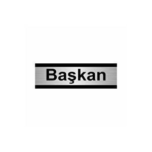 Başkan 7x20cm Gümüş Renk Metal Yönlendirme Levhası