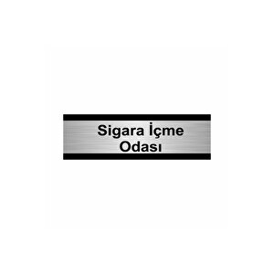 Sigara İçme Odası 10x20cm Gümüş Renk Metal Yönlendirme Levhası