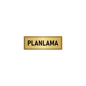 Metal Yönlendirme Levhası, Departman Kapı İsimliği Planlama 5x20 Cm Altın Renk