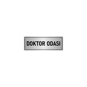 Metal Yönlendirme Levhası, Departman Kapı İsimliği Doktor Odası 5x20 Cm Gümüş Renk