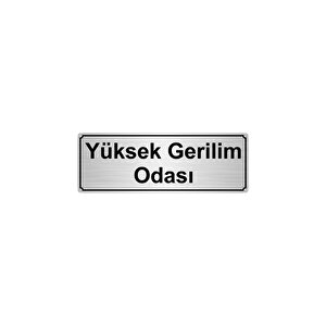 Yüksek Geri̇li̇m Odasi Yönlendi̇rme Levhasi 10cmx20cm Gümüş Renk Metal