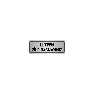 Metal Yönlendirme Levhası, Departman Kapı İsimliği  Lütfen Zile Basmayınız 7x20 Cm Gümüş Renk