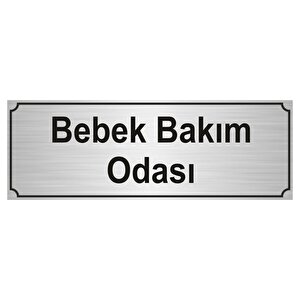 Bebek Bakim Odasi Yönlendi̇rme Levhasi 5cmx20cm Gümüş Renk Metal