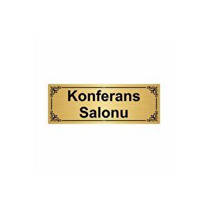 Konferans Salonu 7x20cm Altın Renk Metal Yönlendirme Levhası