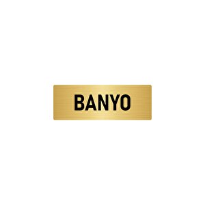 Metal Yönlendirme Levhası, Departman Kapı İsimliği Banyo 10x20 Cm Altın Renk