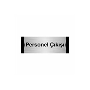 Personel Çıkışı 10x20cm Gümüş Renk Metal Yönlendirme Levhası